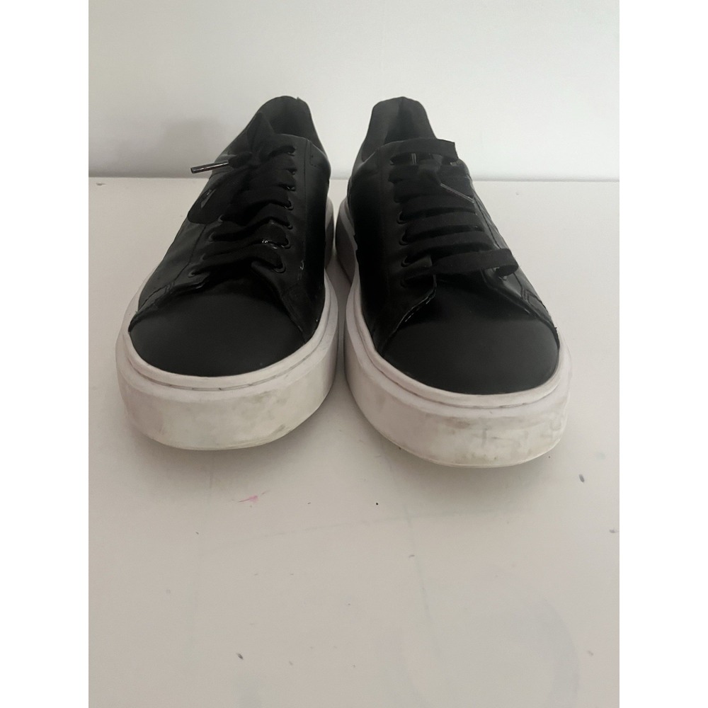 HUGO by Hugo Boss Men's Black Leather Sneakers EU 42 US 9 White Sole - Picture 14 of 14